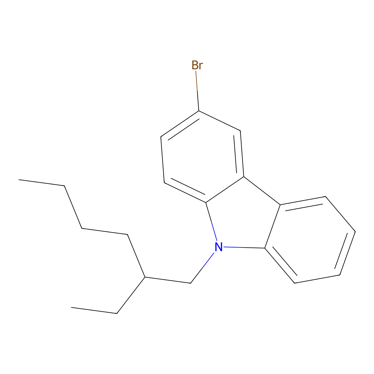 3-Bromo-9-(2-ethylhexyl)-9H-carbazole molecular structure, CAS 628336-85-6