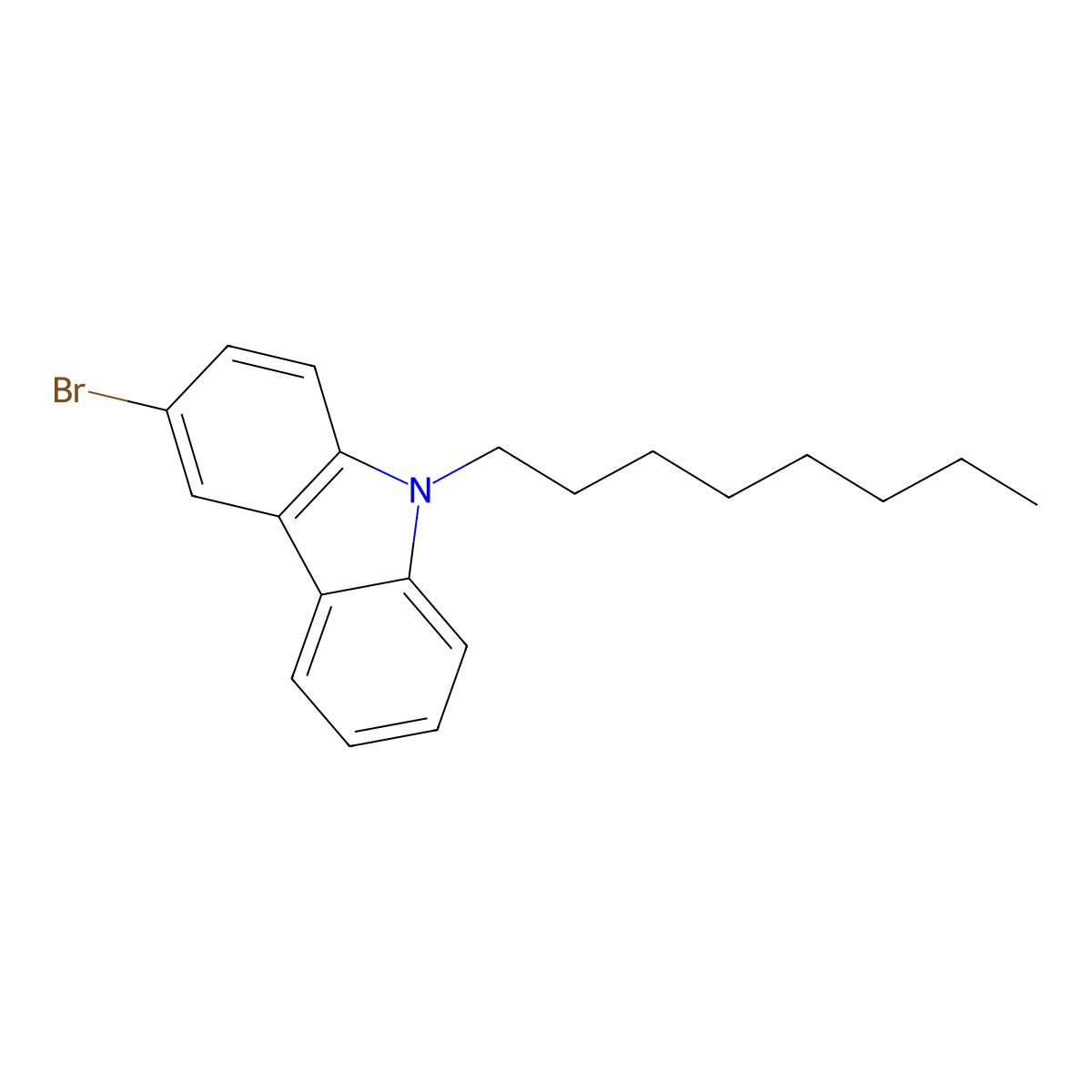 3-Bromo-9-n-octyl-9H-carbazole molecular structure, CAS 628337-00-8
