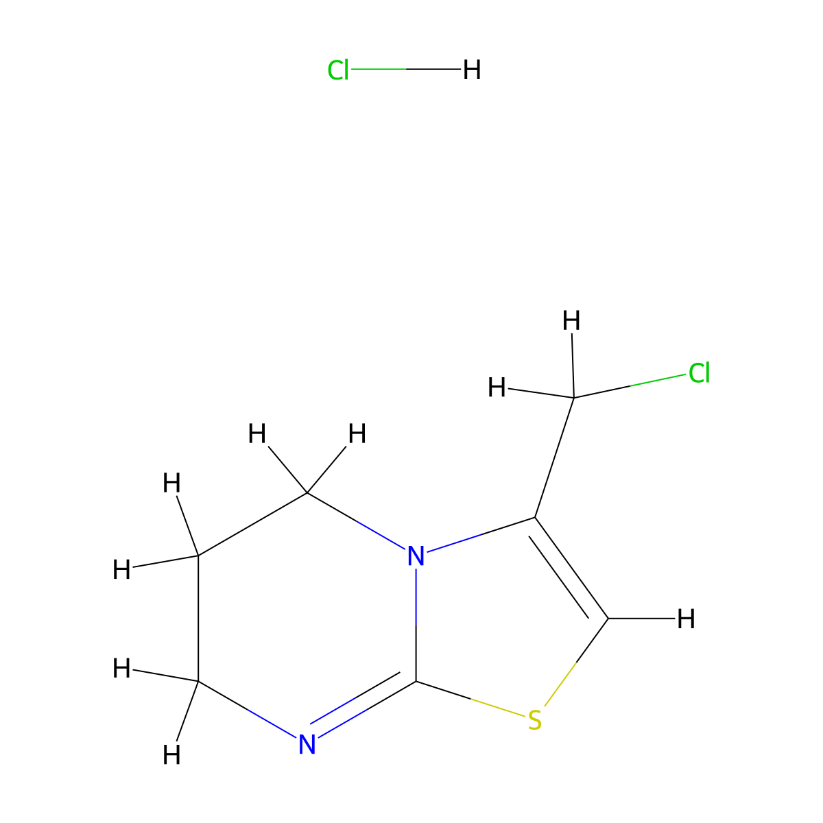 3-(chloromethyl)-5H,6H,7H-[1,3]thiazolo[3,2-a]pyrimidine hydrochloride molecular structure, CAS 62835-29-4