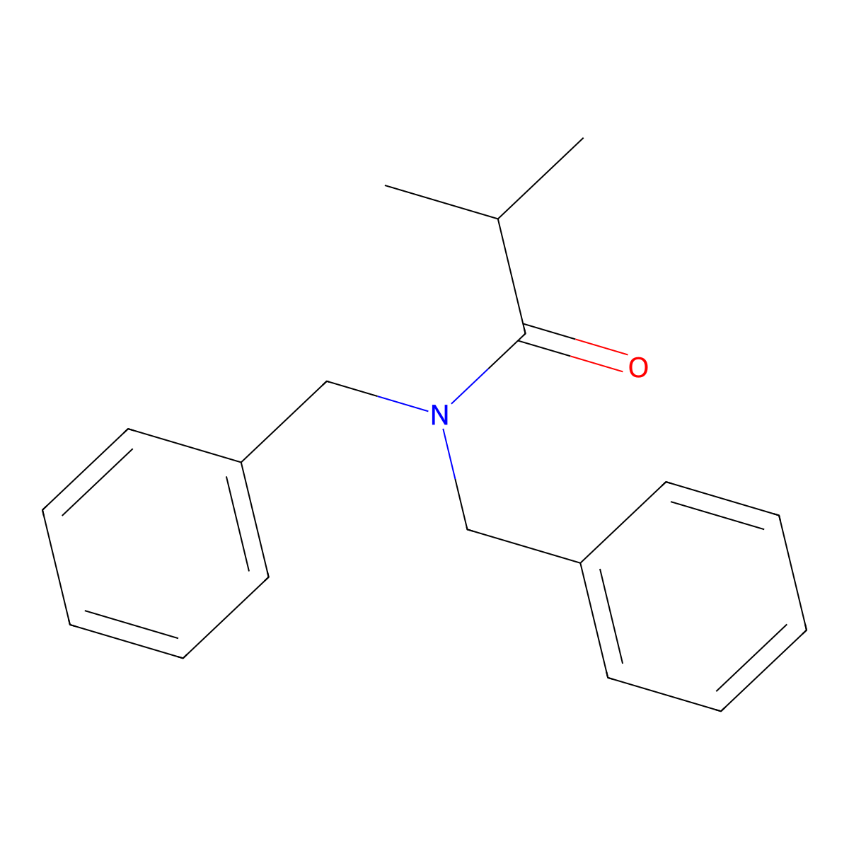 2-Methyl-N,N-bis(phenylmethyl)propionamide molecular structure, CAS 6284-09-9