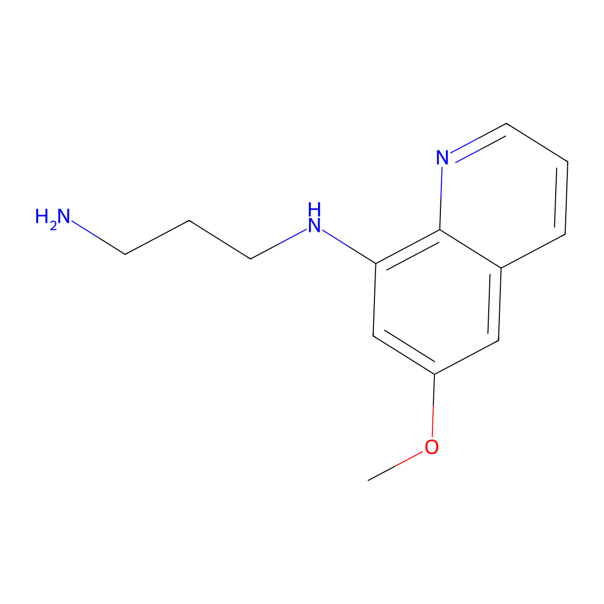 (3-Aminopropyl)(6-methoxy(8-quinolyl))amine molecular structure, CAS 6284-17-9