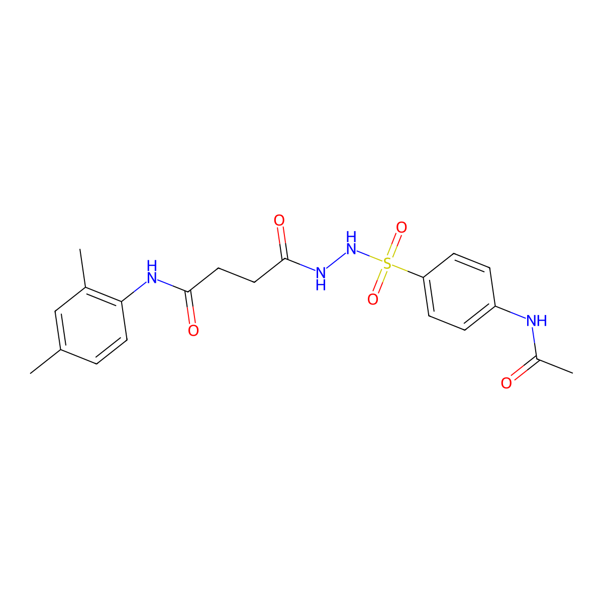 4-(2-{[4-(acetylamino)phenyl]sulfonyl}hydrazino)-N-(2,4-dimethylphenyl)-4-oxobutanamide molecular structure, CAS 6284-30-6