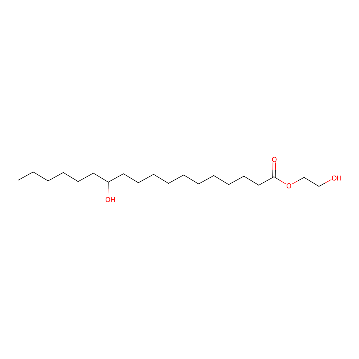 2-Hydroxyethyl 12-hydroxyoctadecanoate molecular structure, CAS 6284-41-9