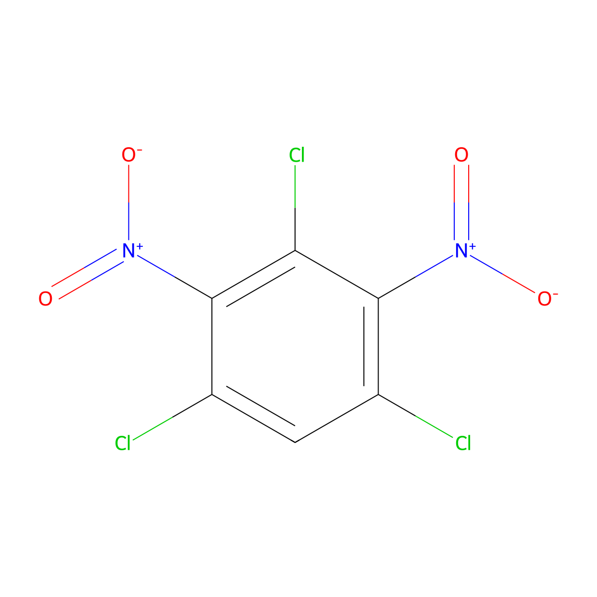 Benzene, 1,3,5-trichloro-2,4-dinitro- molecular structure, CAS 6284-83-9