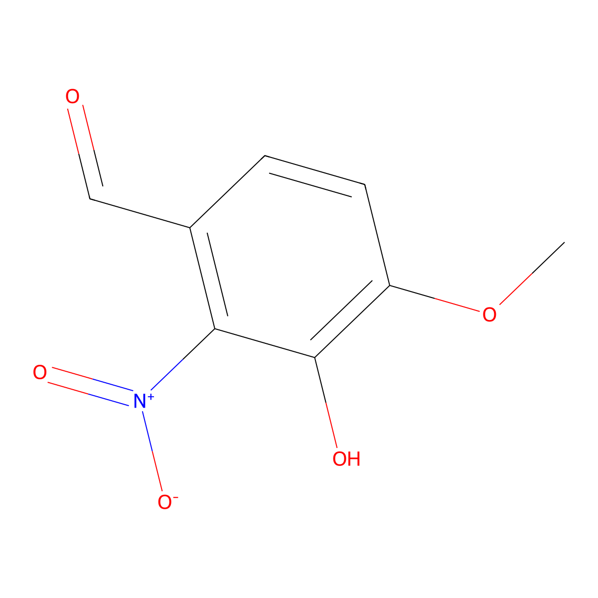 3-Hydroxy-4-methoxy-2-nitrobenzaldehyde molecular structure, CAS 6284-92-0
