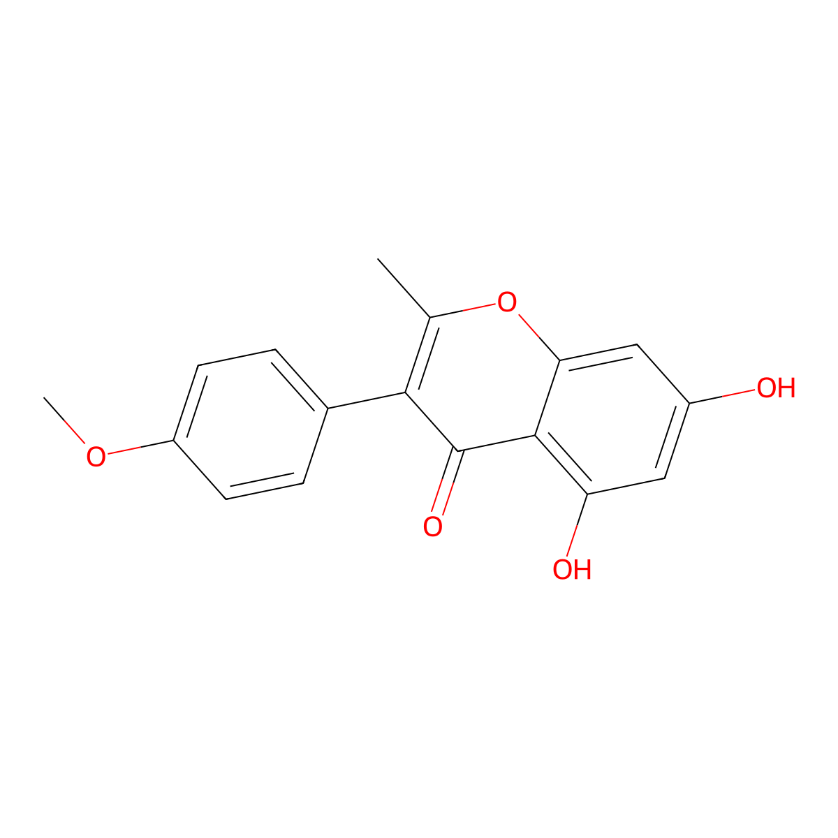 5,7-Dihydroxy-3-(4-methoxyphenyl)-2-methylchromen-4-one molecular structure, CAS 62845-05-0