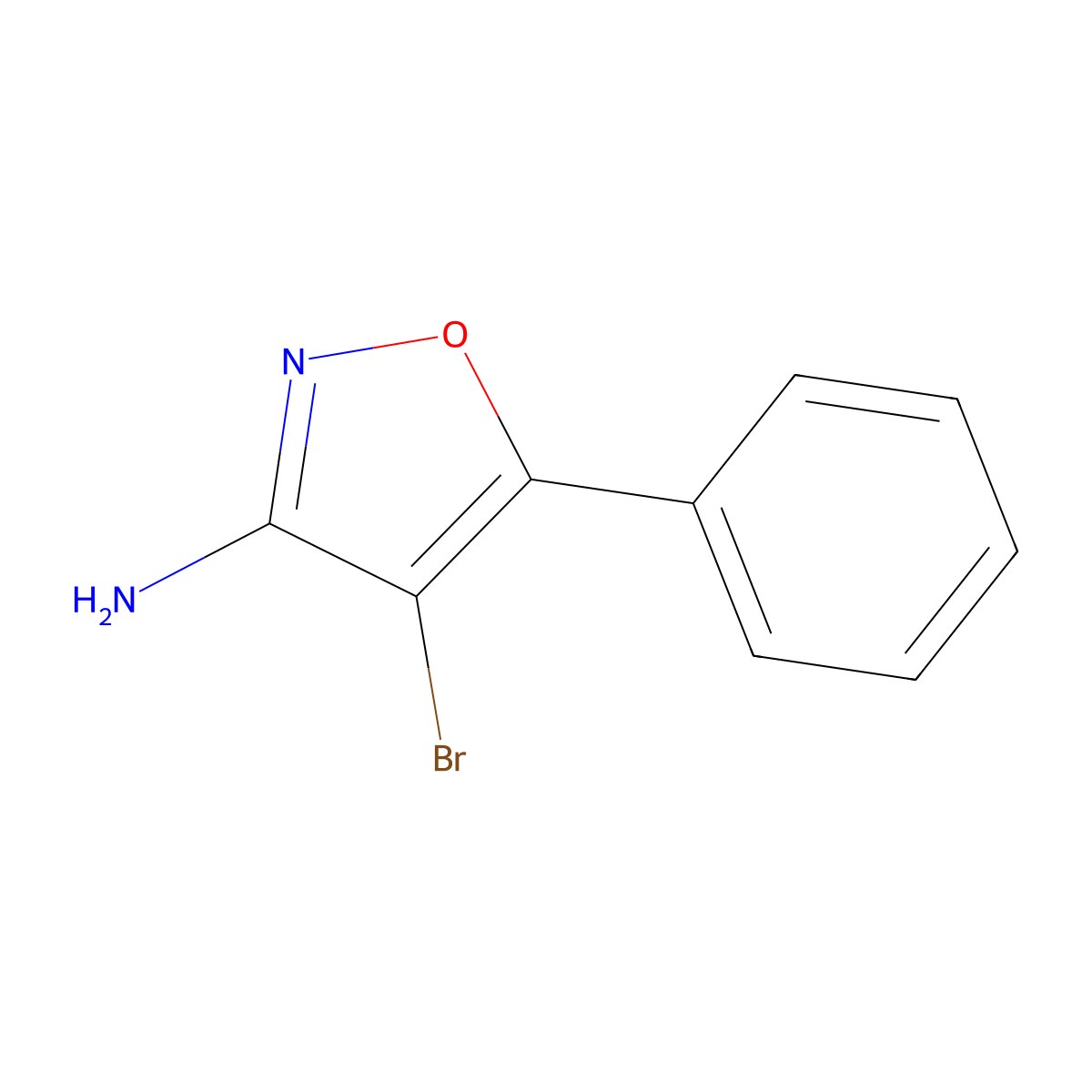 4-Bromo-5-phenyl-1,2-oxazol-3-amine molecular structure, CAS 62847-50-1