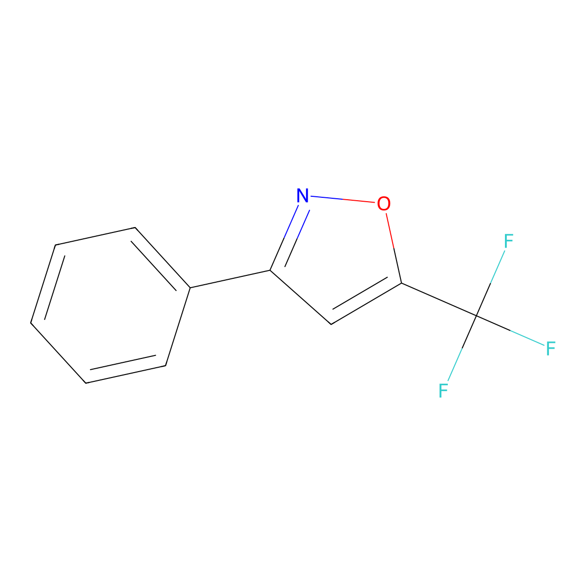 3-Phenyl-5-(trifluoromethyl)isoxazole molecular structure, CAS 62847-60-3
