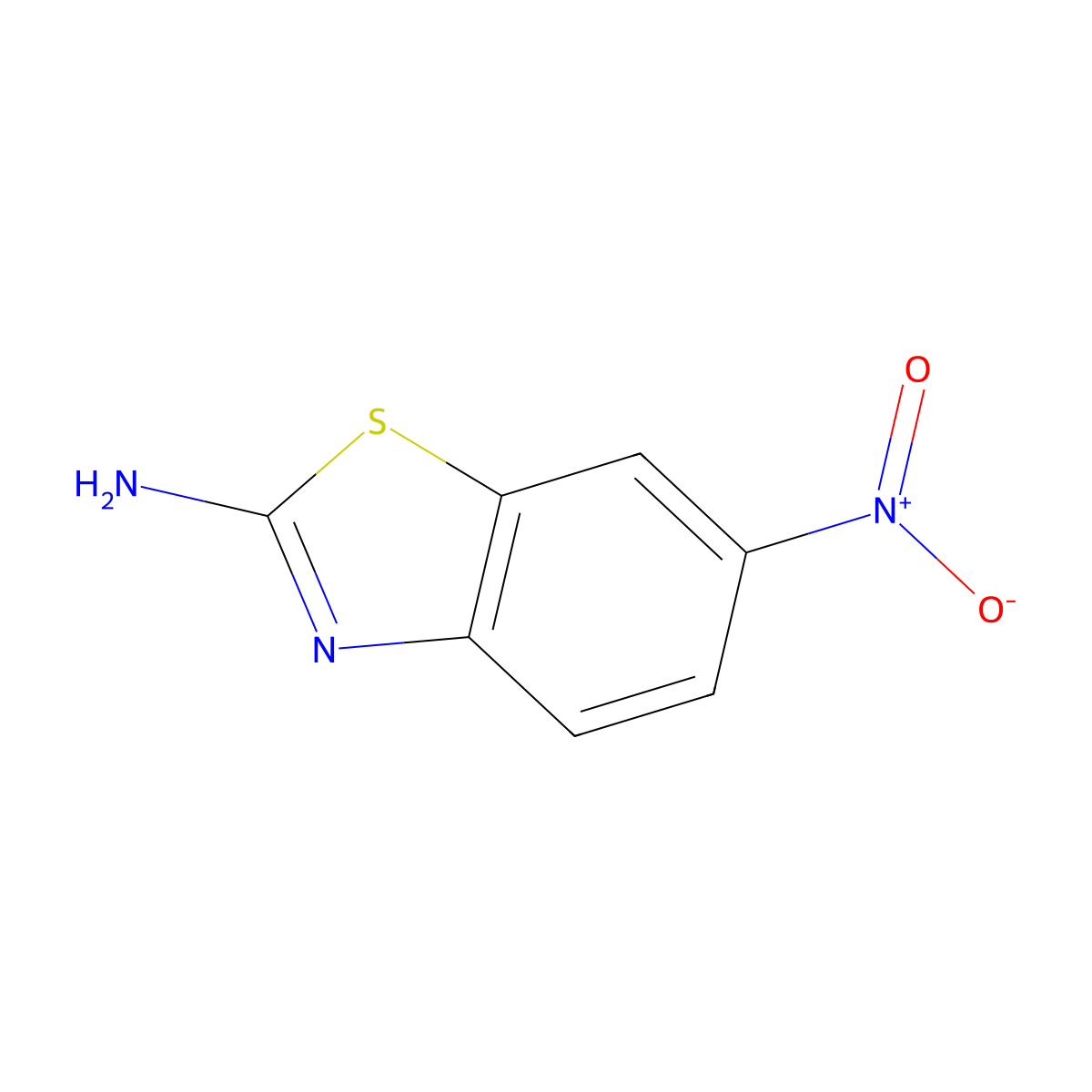 2-Amino-6-nitrobenzothiazole molecular structure, CAS 6285-57-0