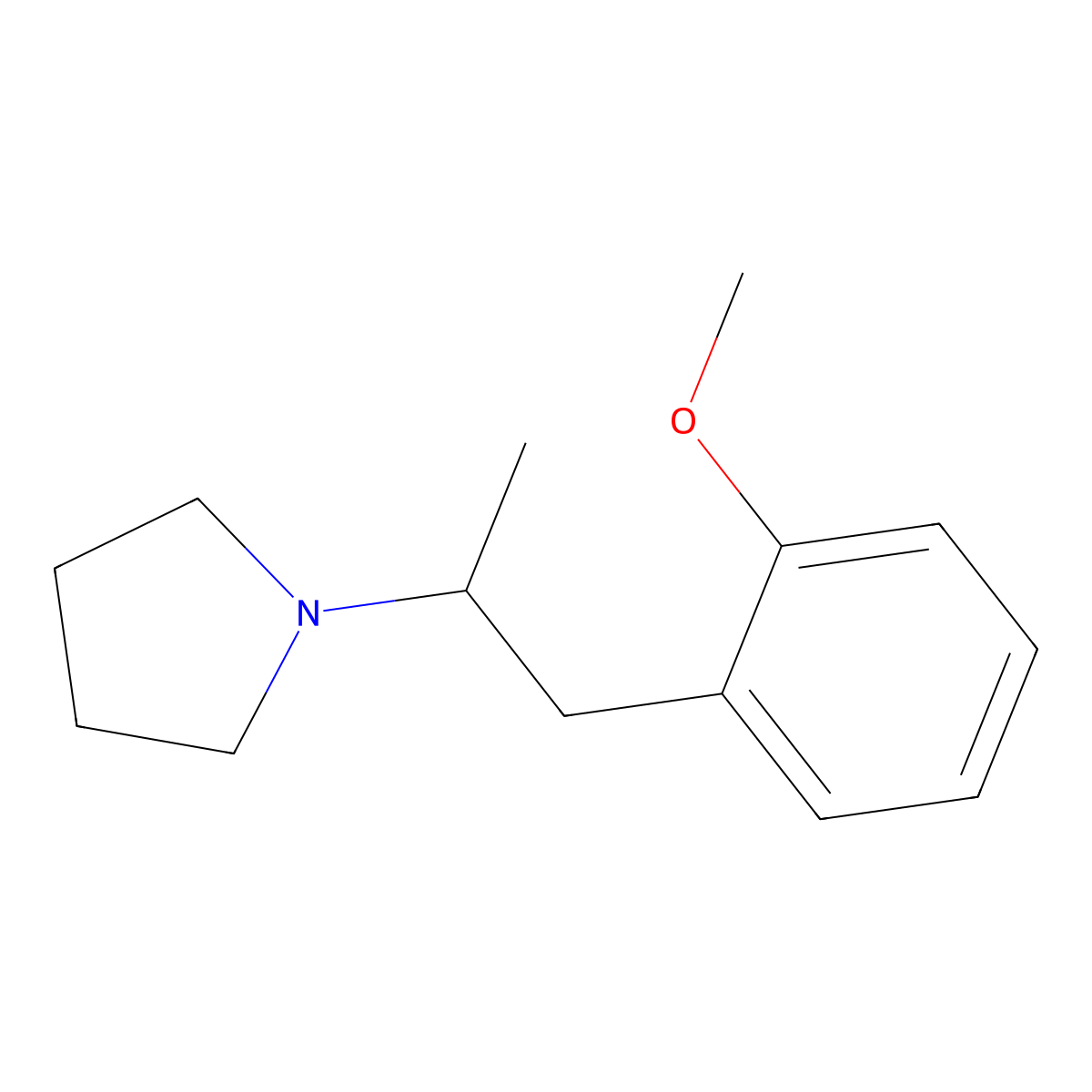 1-[2-(2-Methoxyphenyl)-1-methyl-ethyl]-pyrrolidine molecular structure, CAS 6285-67-2