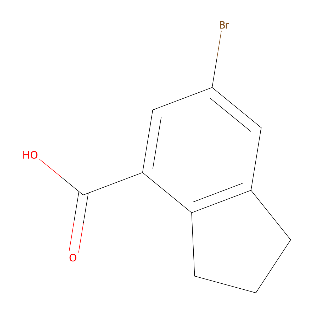 6-bromo-2,3-dihydro-1H-indene-4-carboxylic acid molecular structure, CAS 62854-56-2