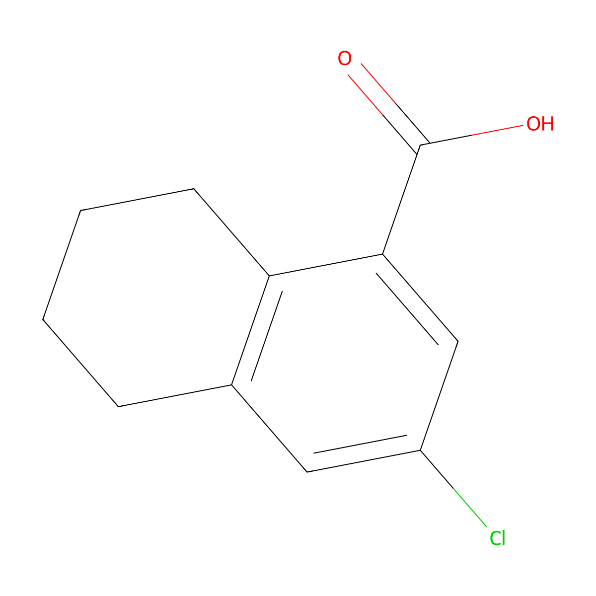 3-Chloro-5,6,7,8-tetrahydronaphthalene-1-carboxylic acid molecular structure, CAS 62854-69-7