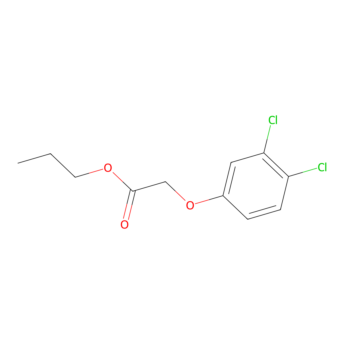 Propyl 2-(3,4-dichlorophenoxy)acetate molecular structure, CAS 62855-73-6