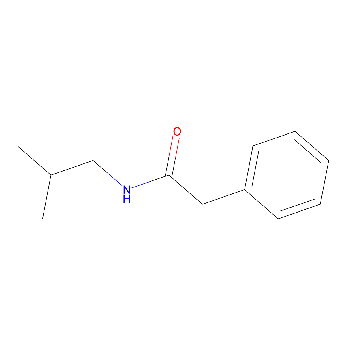 N-(2-methylpropyl)-2-phenylacetamide molecular structure, CAS 62856-00-2