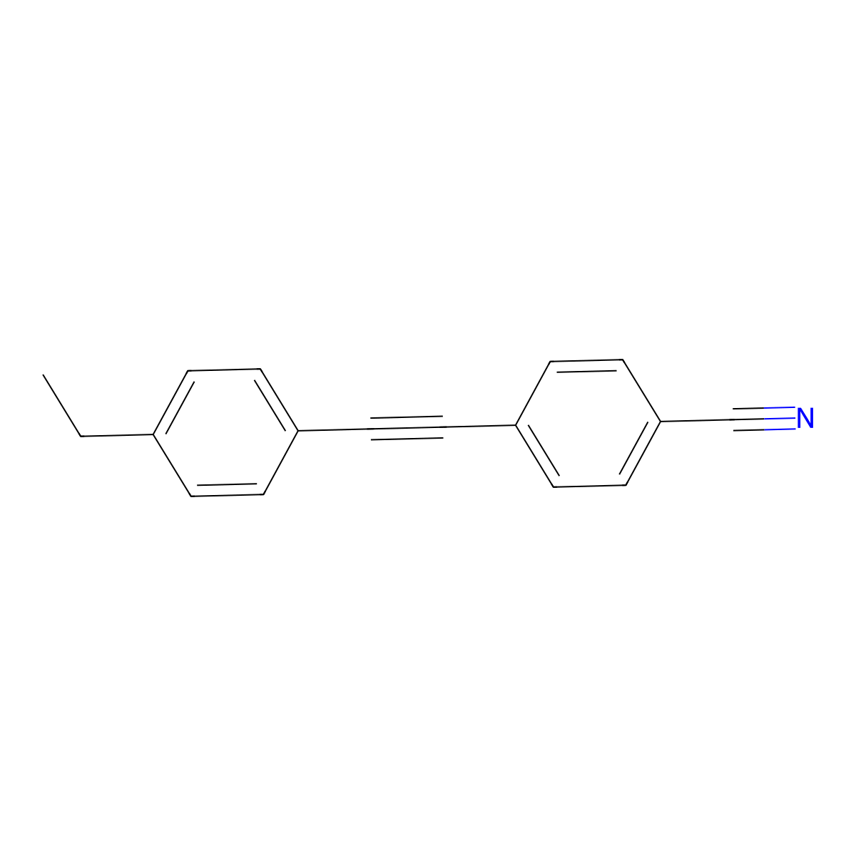 4-[(4-Ethylphenyl)ethynyl]benzonitrile molecular structure, CAS 62856-07-9