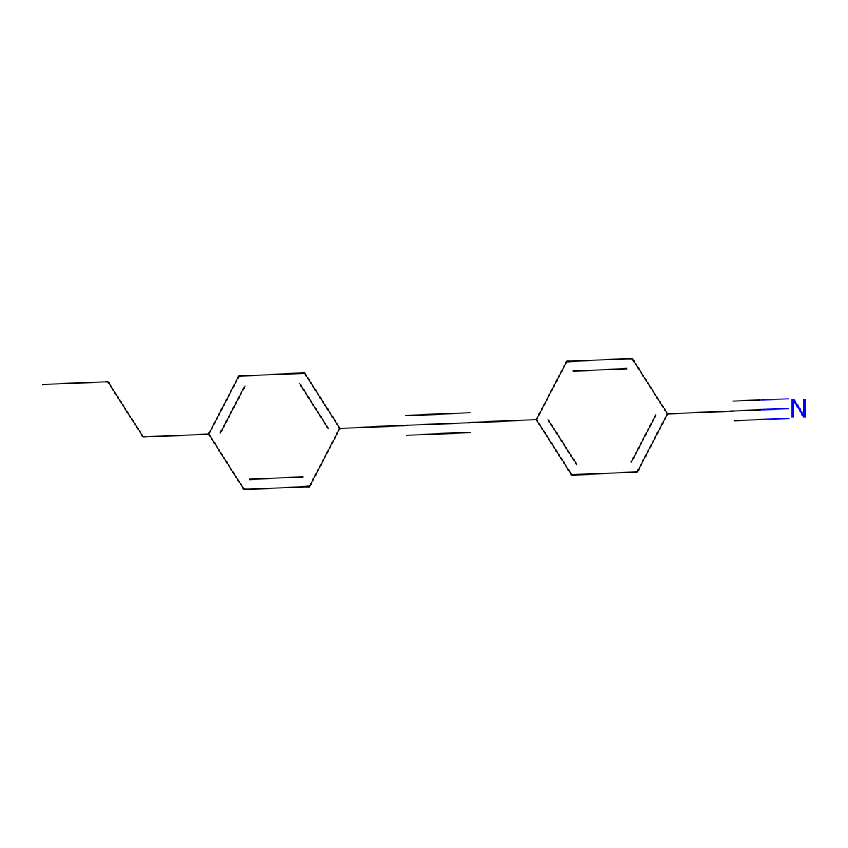 4-[2-(4-Propylphenyl)ethynyl]benzonitrile molecular structure, CAS 62856-08-0