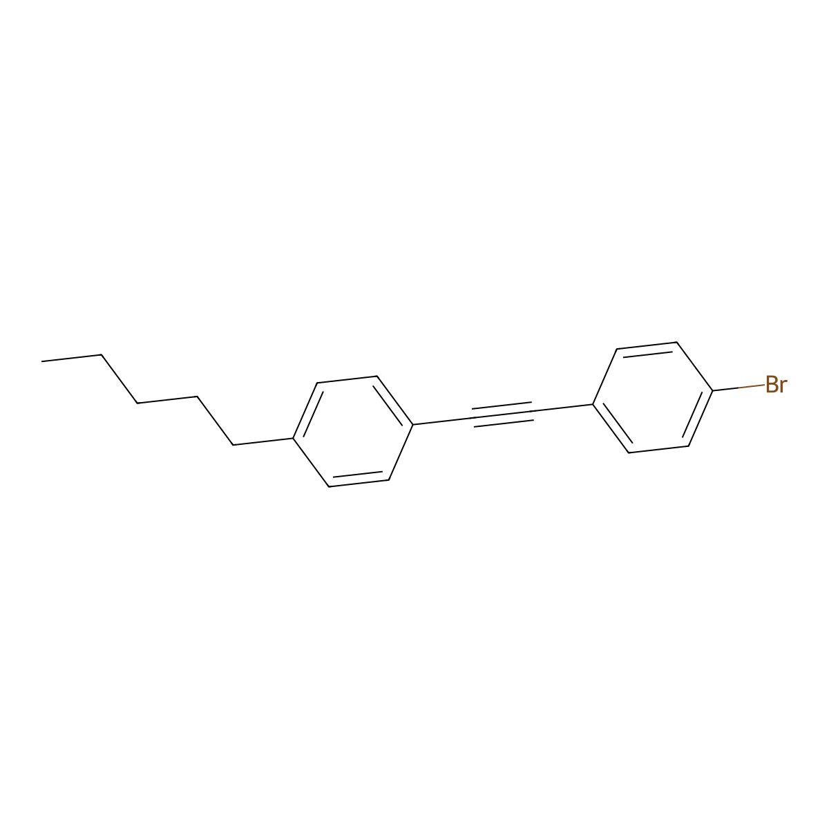 1-Bromo-4-[(4-pentylphenyl)ethynyl]benzene molecular structure, CAS 62856-46-6