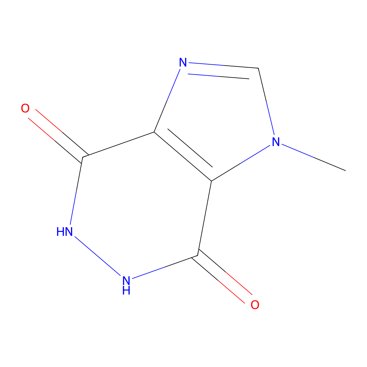 1-Methyl-5,6-dihydro-1H-imidazo[4,5-d]pyridazine-4,7-dione molecular structure, CAS 6286-08-4