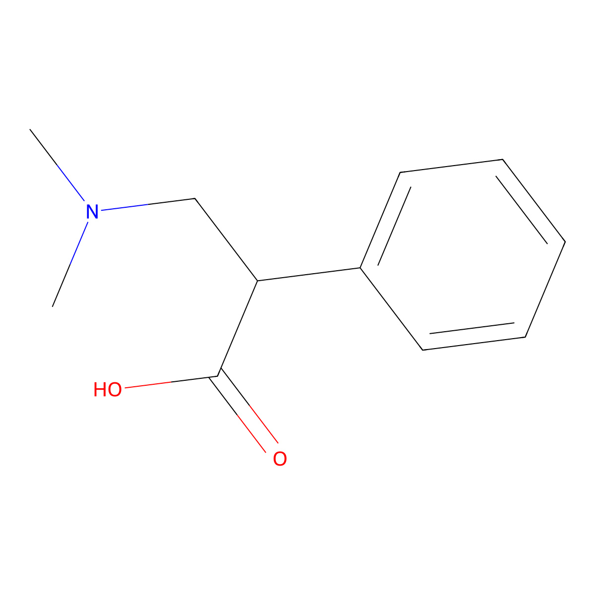 3-(Dimethylamino)-2-phenylpropanoic acid molecular structure, CAS 6286-14-2