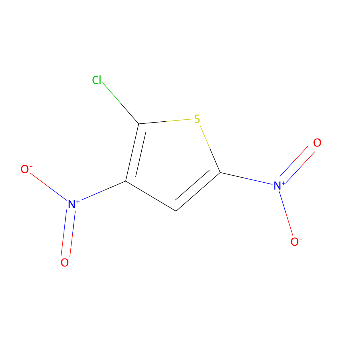 2-Chloro-3,5-dinitrothiophene molecular structure, CAS 6286-32-4