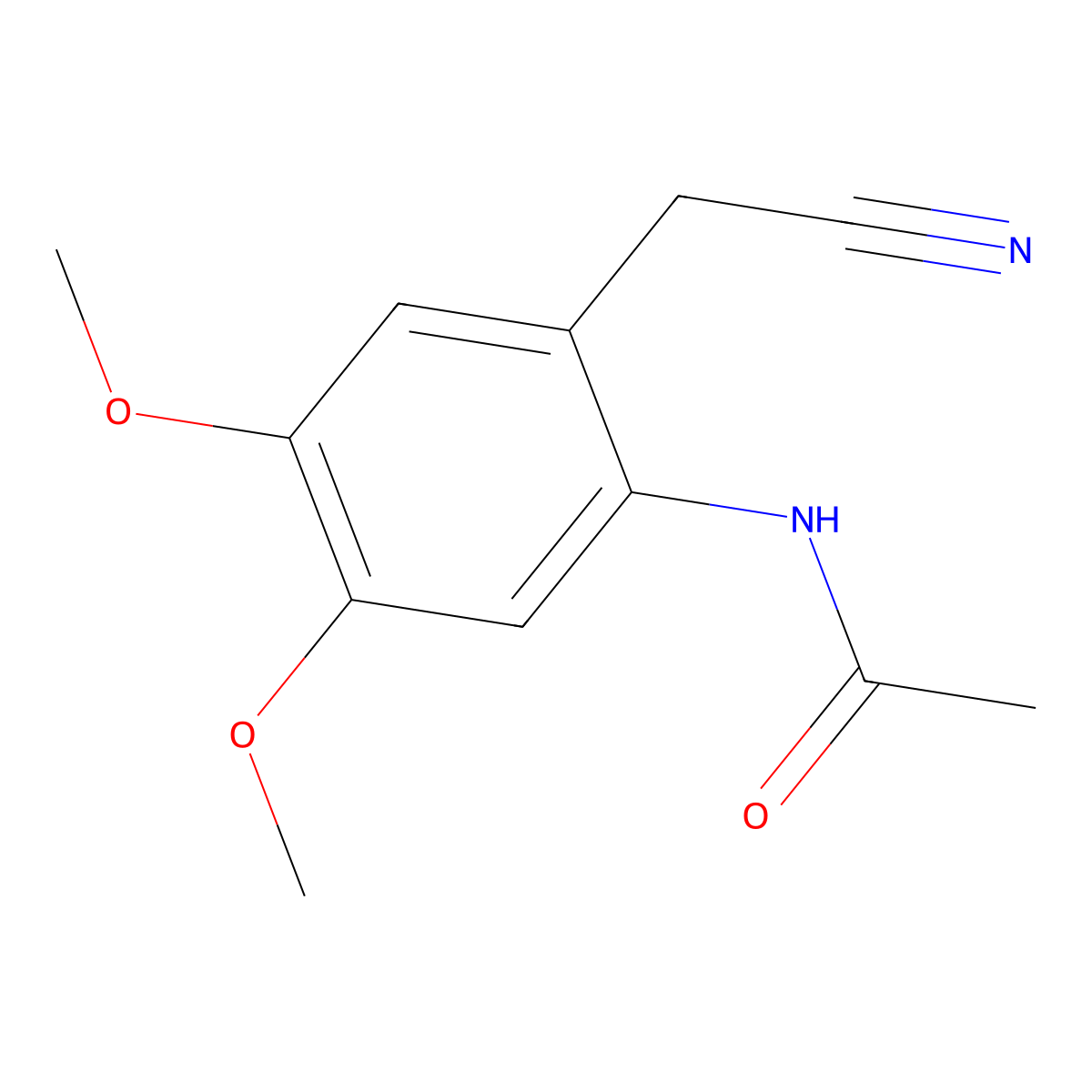 N-[2-(cyanomethyl)-4,5-dimethoxyphenyl]acetamide molecular structure, CAS 6286-51-7