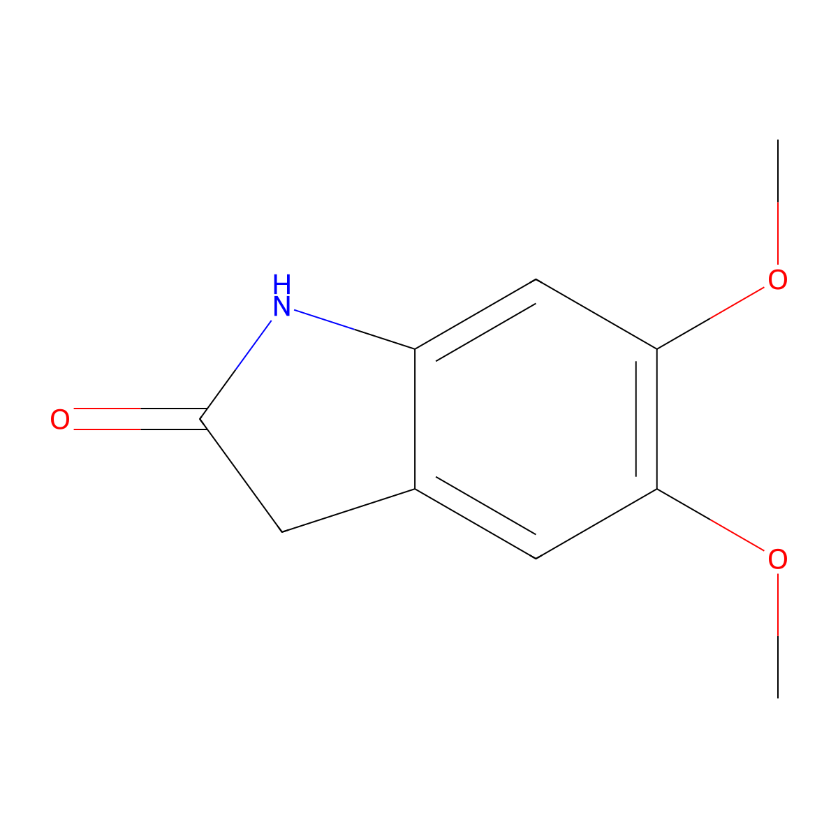 5,6-Dimethoxyindolin-2-one molecular structure, CAS 6286-64-2