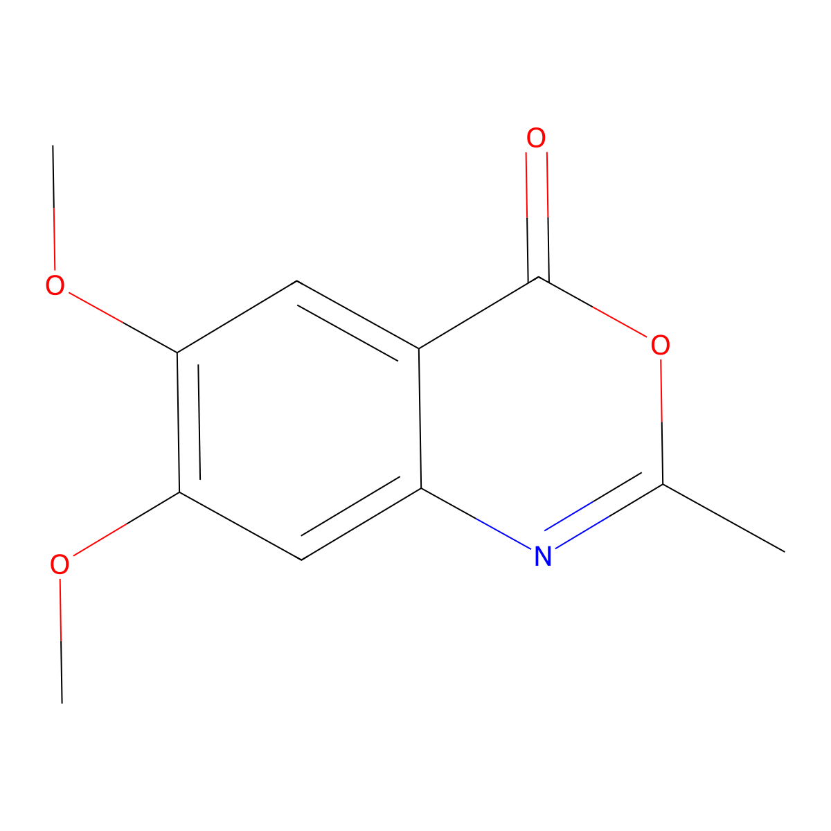 6,7-dimethoxy-2-methyl-4H-3,1-benzoxazin-4-one molecular structure, CAS 6286-65-3