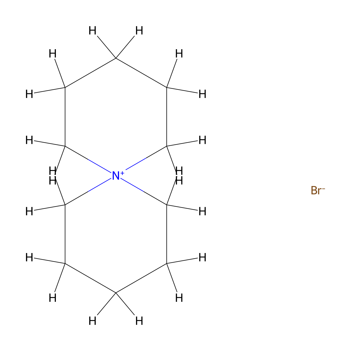 6-Azoniaspiro(5.5)undecane, bromide (1:1) molecular structure, CAS 6286-82-4