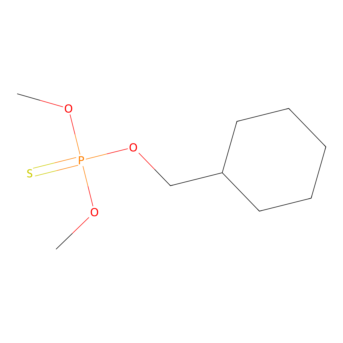 O-cyclohexylmethyl O,O-dimethyl phosphorothioate molecular structure, CAS 62862-13-9
