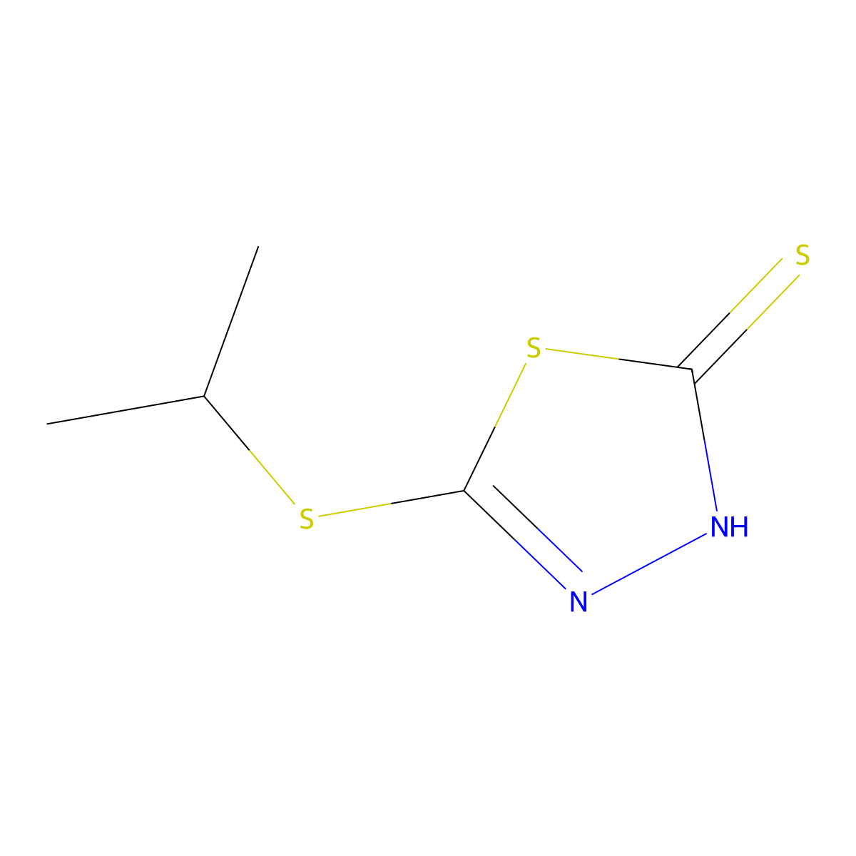 5-Isopropylthio-1,3,4-thiadiazole-2-thiol molecular structure, CAS 62868-67-1