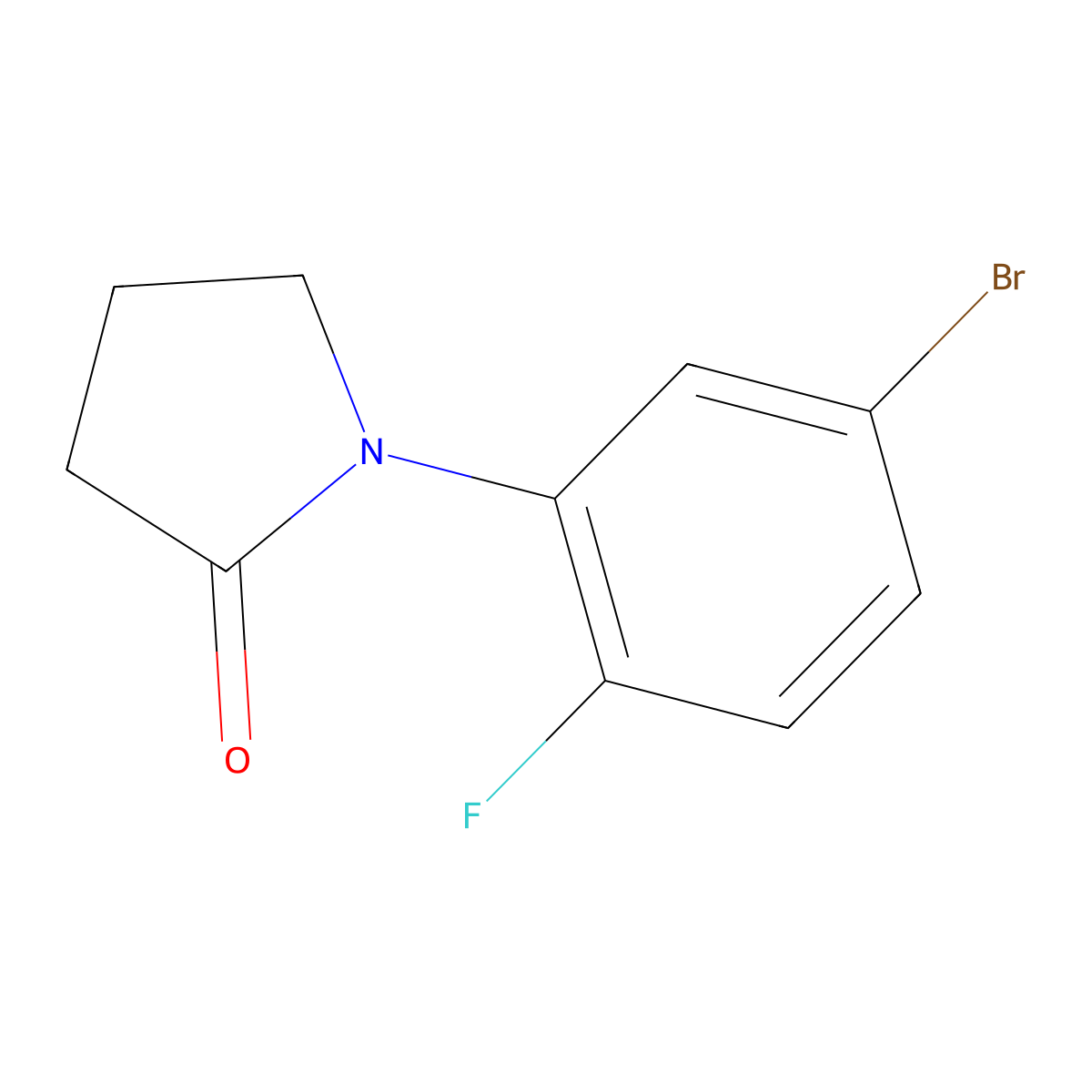 1-(5-Bromo-2-fluorophenyl)pyrrolidin-2-one molecular structure, CAS 628692-07-9