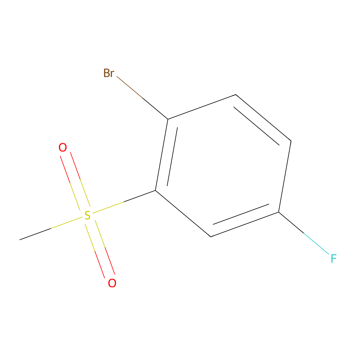 1-Bromo-4-fluoro-2-(methylsulfonyl)benzene molecular structure, CAS 628692-10-4