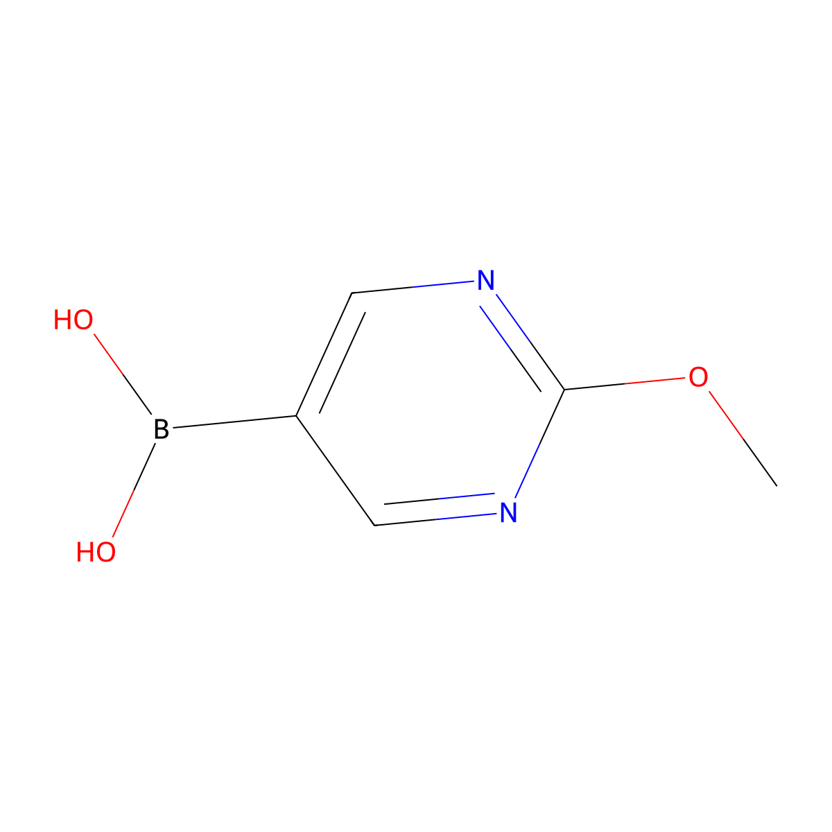 2-Methoxypyrimidine-5-boronic acid molecular structure, CAS 628692-15-9
