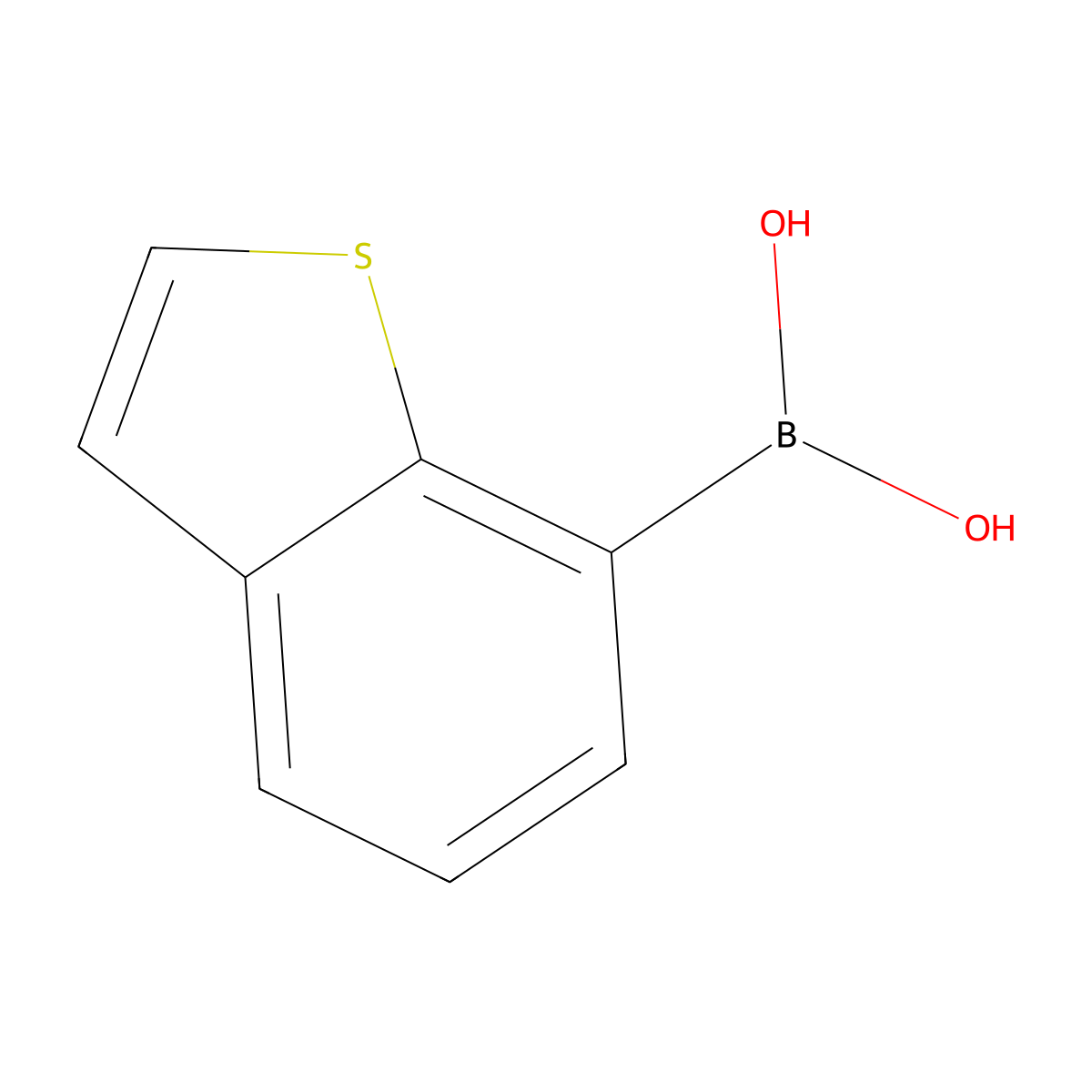 1-Benzothien-7-ylboronic acid molecular structure, CAS 628692-17-1