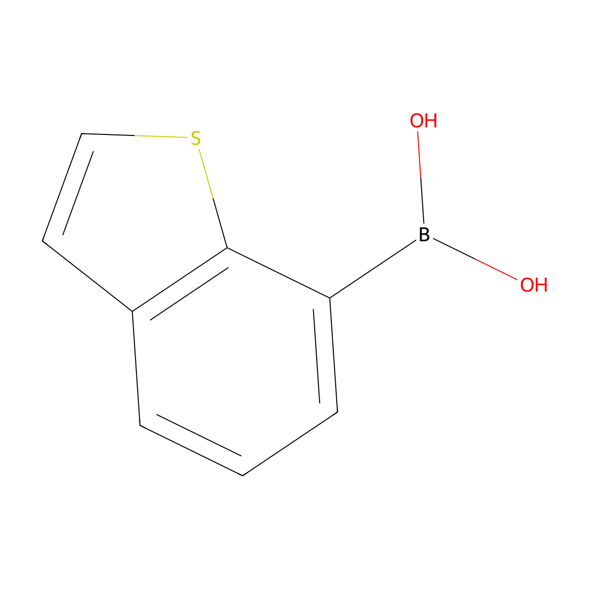 1-Benzothien-7-ylboronic acid molecular structure, CAS 628692-17-1