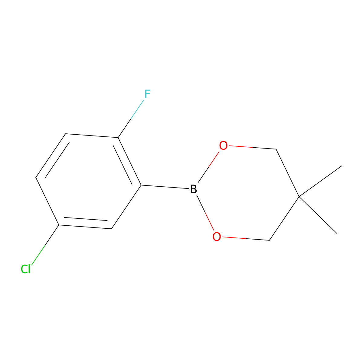2-(5-Chloro-2-fluorophenyl)-5,5-dimethyl-1,3,2-dioxaborinane molecular structure, CAS 628692-19-3