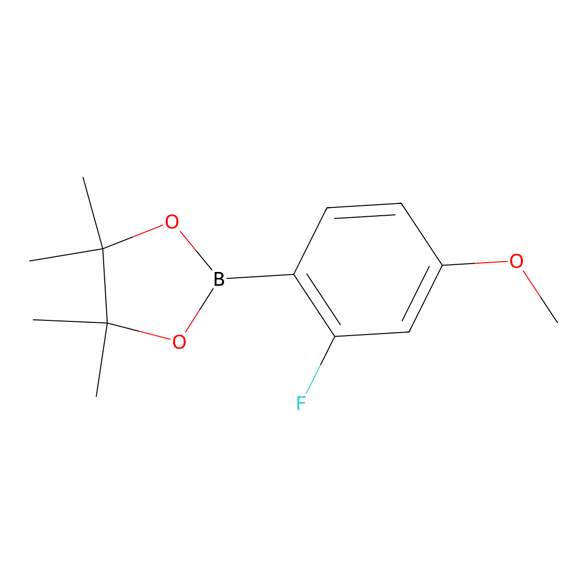 2-(2-Fluoro-4-methoxyphenyl)-4,4,5,5-tetramethyl-1,3,2-dioxaborolane molecular structure, CAS 628692-21-7