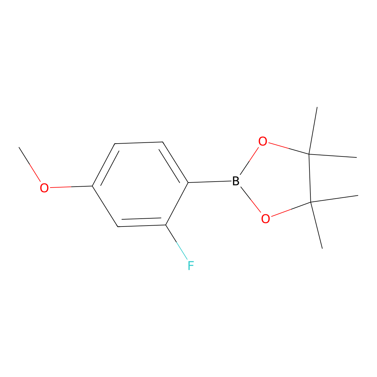 2-(2-Fluoro-4-methoxyphenyl)-4,4,5,5-tetramethyl-1,3,2-dioxaborolane molecular structure, CAS 628692-21-7