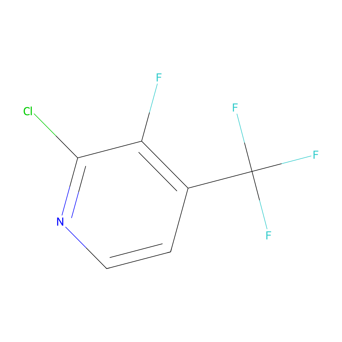 2-Chloro-3-fluoro-4-(trifluoromethyl)pyridine molecular structure, CAS 628692-22-8