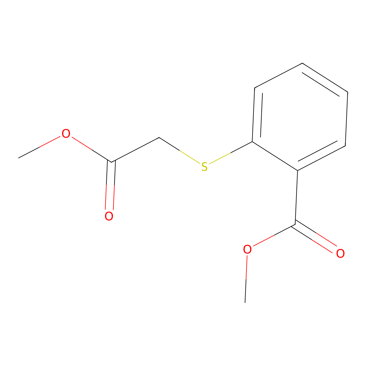 Methyl 2-[(2-methoxy-2-oxoethyl)thio]benzoate molecular structure, CAS 6287-88-3