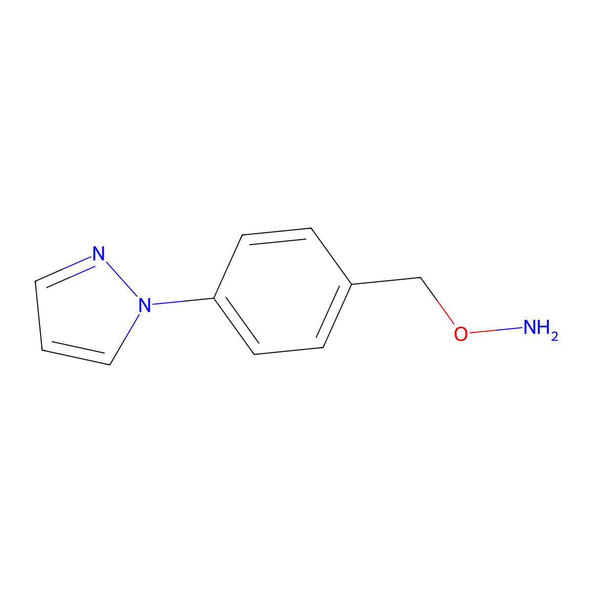 O-(4-(1H-pyrazol-1-yl)benzyl)hydroxylamine molecular structure, CAS 628703-38-8