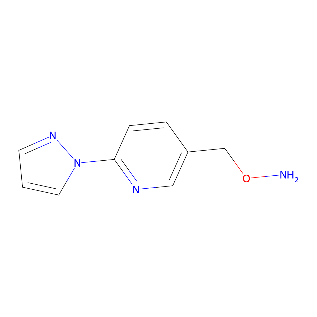 O-((6-(1H-Pyrazol-1-yl)pyridin-3-yl)methyl)hydroxylamine molecular structure, CAS 628703-61-7