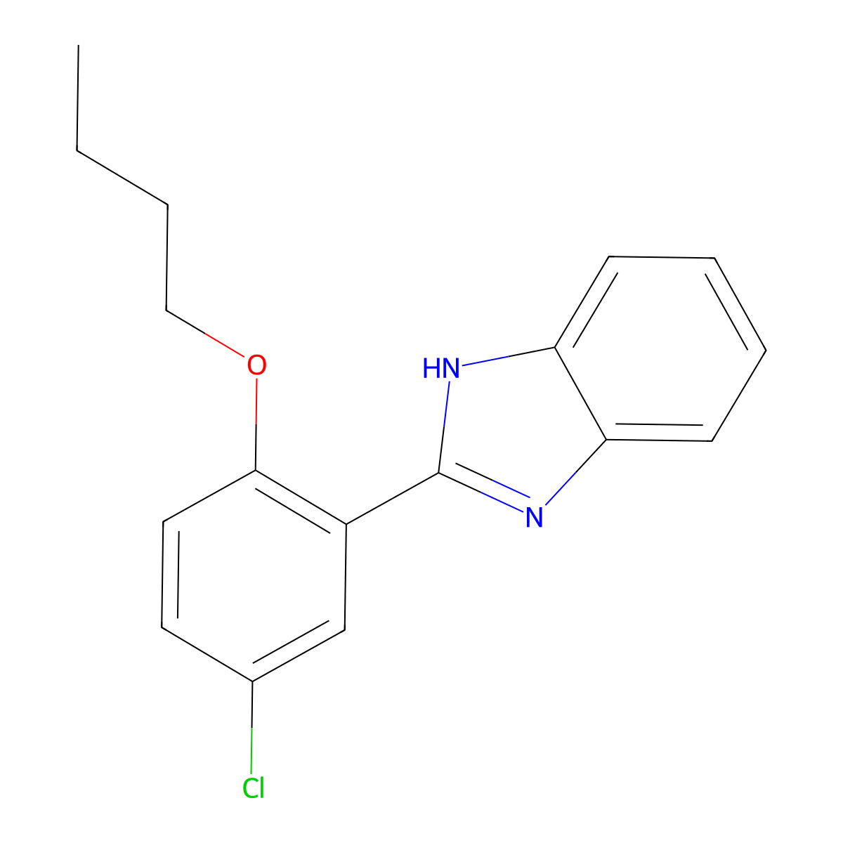 1H-Benzimidazole, 2-(2-butoxy-5-chlorophenyl)- molecular structure, CAS 62871-18-5