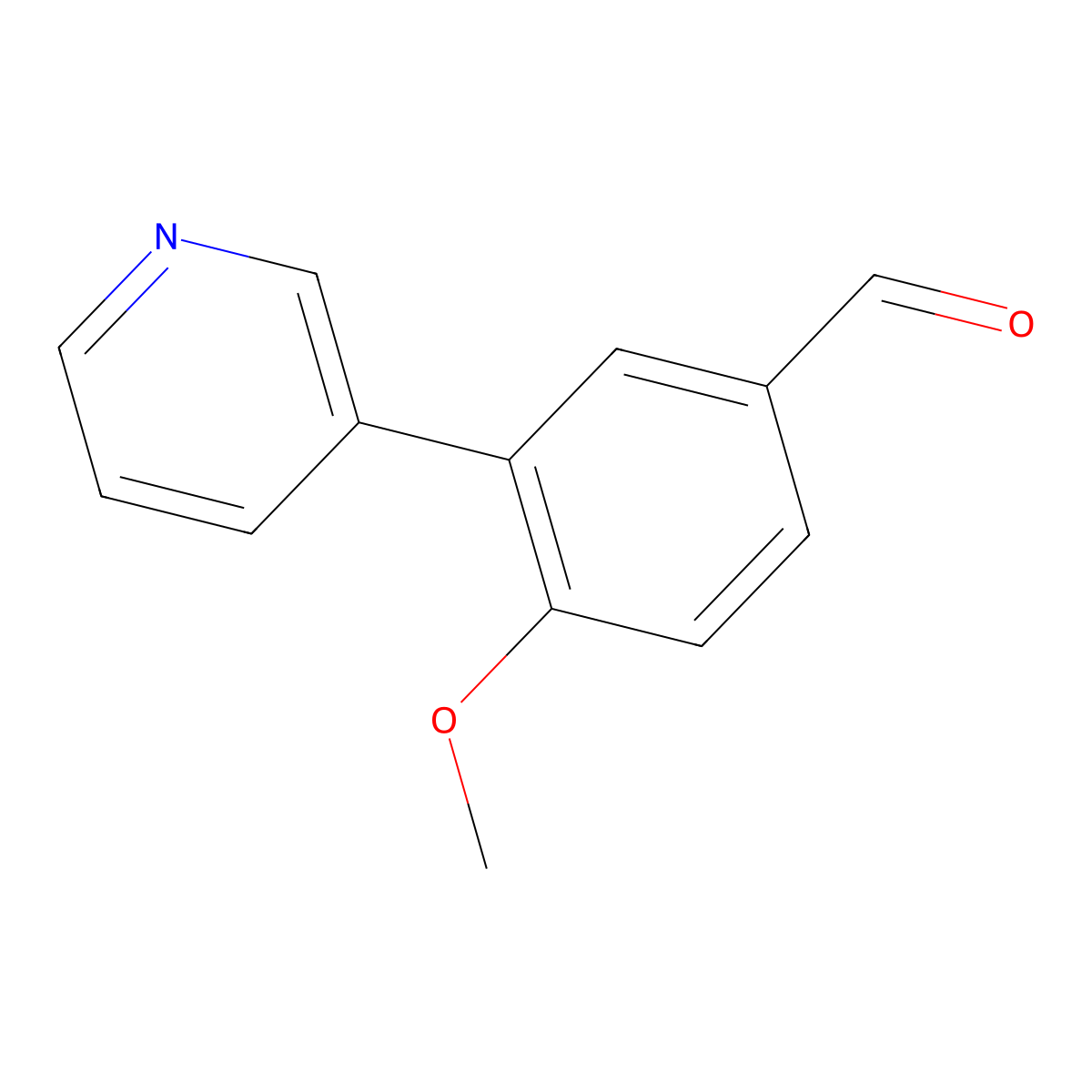 4-Methoxy-3-(pyridin-3-yl)benzaldehyde molecular structure, CAS 628710-68-9