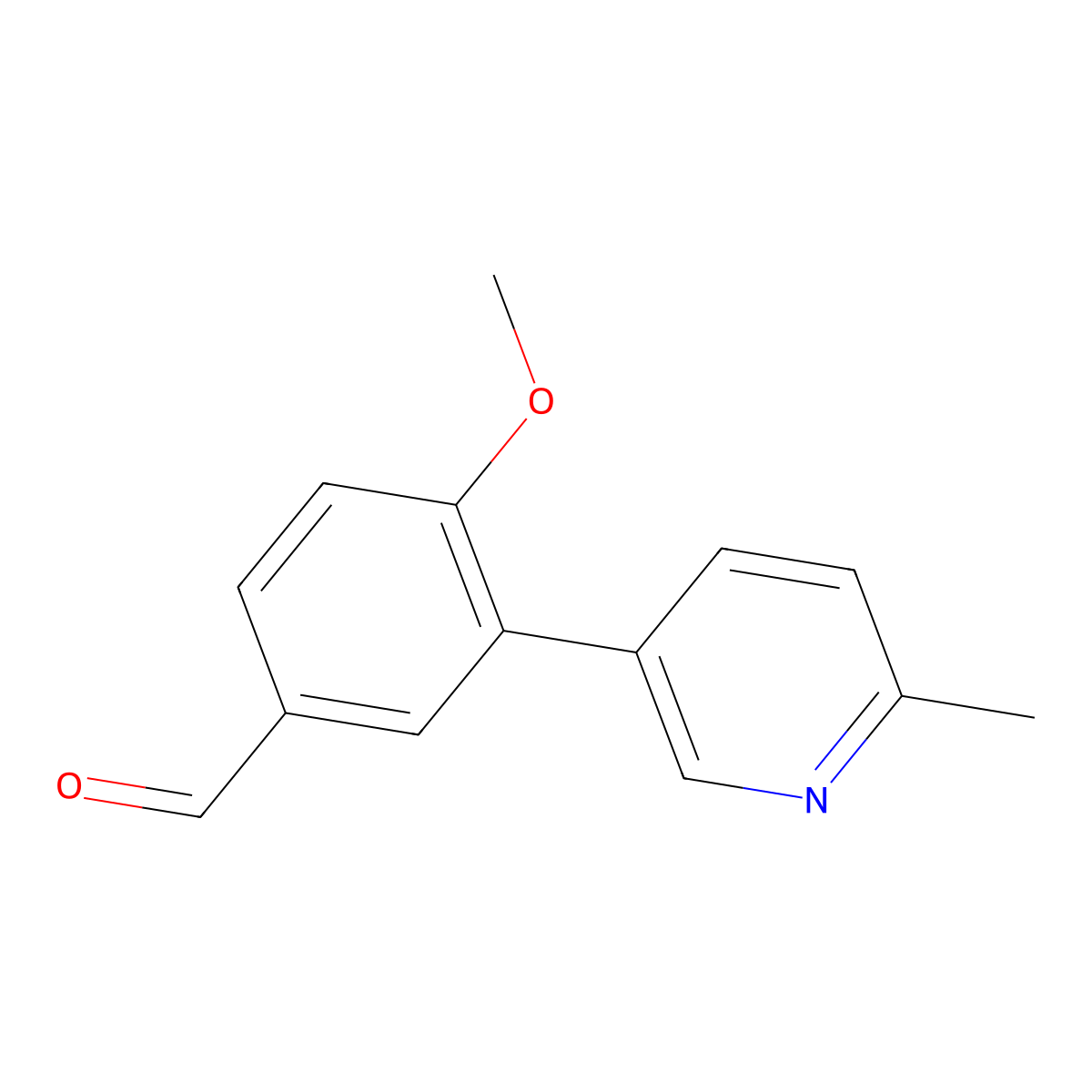 4-Methoxy-3-(6-methylpyridin-3-yl)benzaldehyde molecular structure, CAS 628710-72-5