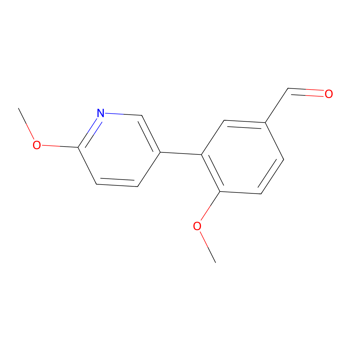 4-Methoxy-3-(6-methoxypyridin-3-yl)benzaldehyde molecular structure, CAS 628710-74-7