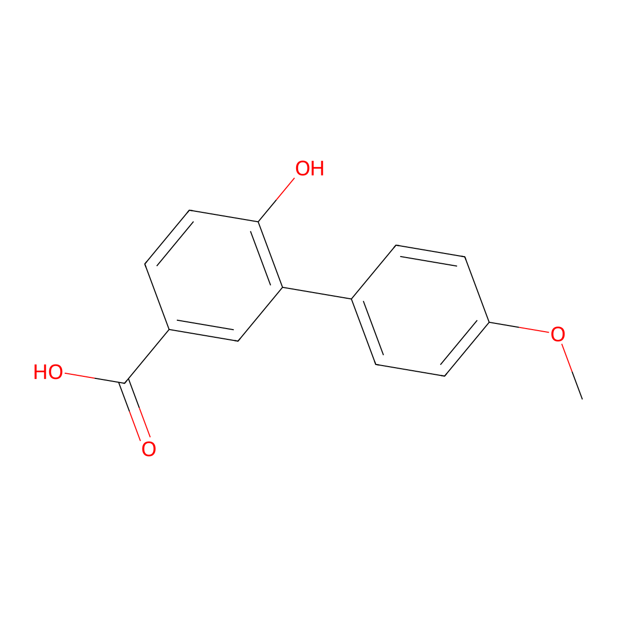 4-Hydroxy-3-(4-methoxyphenyl)benzoic acid molecular structure, CAS 628711-11-5