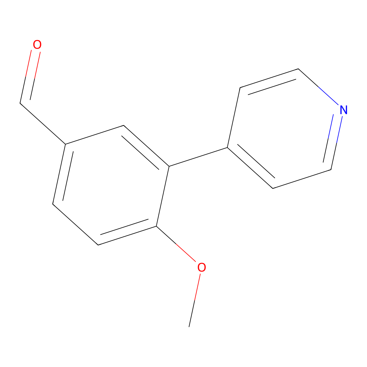 4-Methoxy-3-(pyrid-4-yl)benzenecarboxaldehyde molecular structure, CAS 628711-27-3