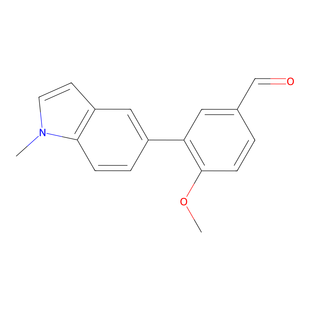3-(1-Methylindol-5-yl)-4-methoxybenzaldehyde molecular structure, CAS 628711-32-0
