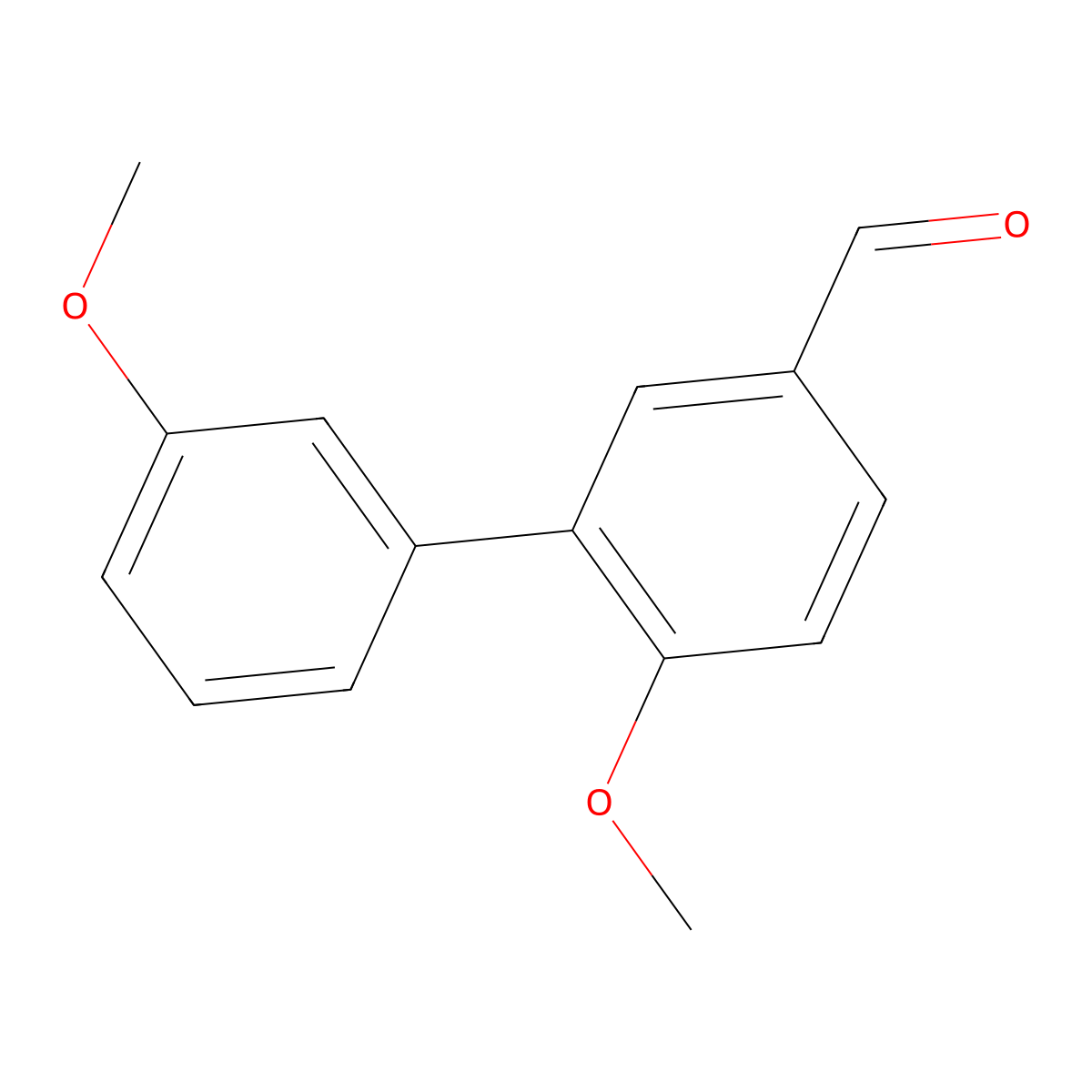 3',6-Dimethoxy-[1,1'-biphenyl]-3-carbaldehyde molecular structure, CAS 628711-36-4
